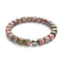 Jaspe Unakite | Argent | Bracelet Galet Pierres Précieuses